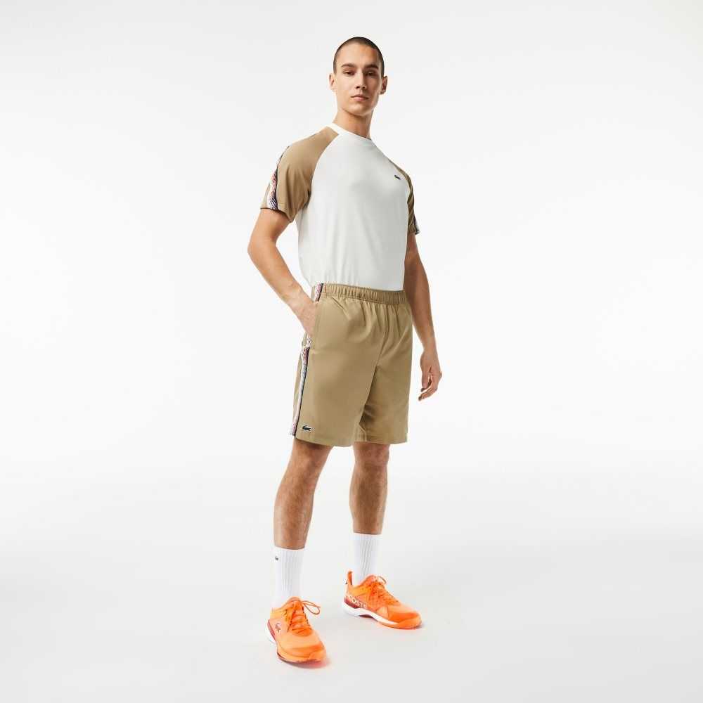 Lacoste Recycled Polyester Tennis Shorts Beige | WGP-231497