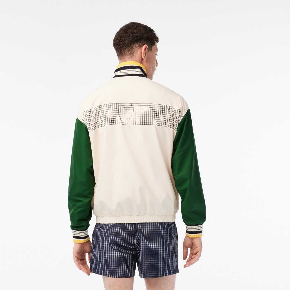 Lacoste Recycled Polyester Track Jacket White / Green | TGU-751462