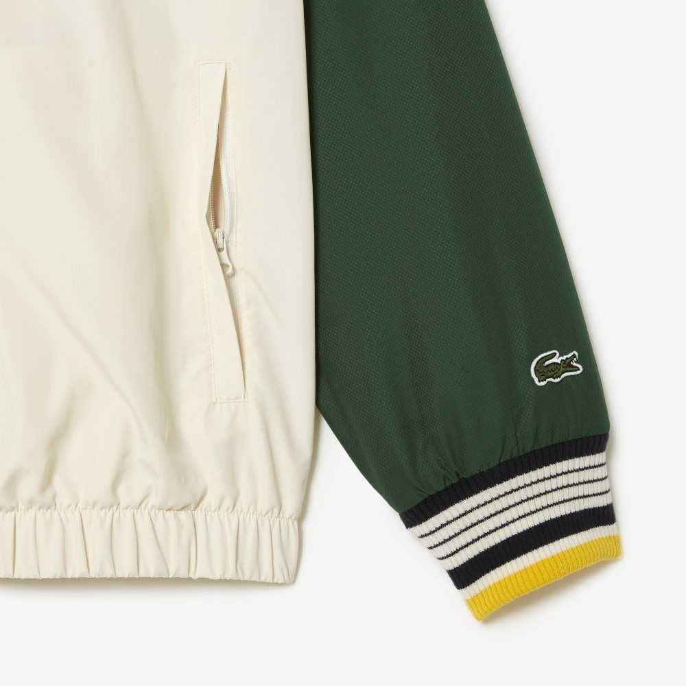 Lacoste Recycled Polyester Track Jacket White / Green | TGU-751462