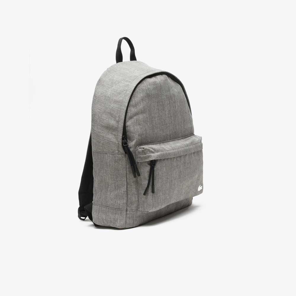 Lacoste Reflective Monogram Print Backpack Gris Chine Monogramme | ELO-410795