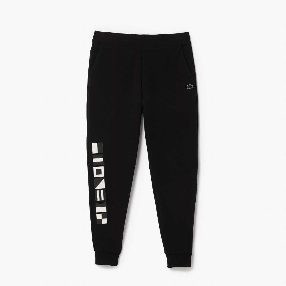 Lacoste Reflective Print Trackpants Black | ZMH-902857