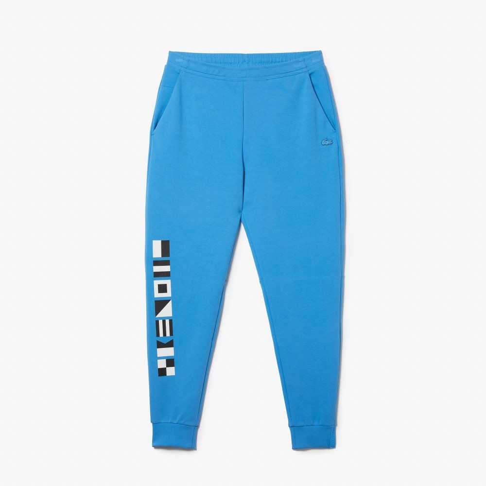 Lacoste Reflective Print Trackpants Blue | EQH-865730