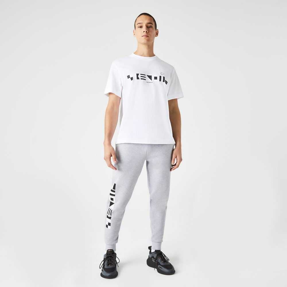 Lacoste Reflective Print Trackpants Grey Chine | GVL-568930