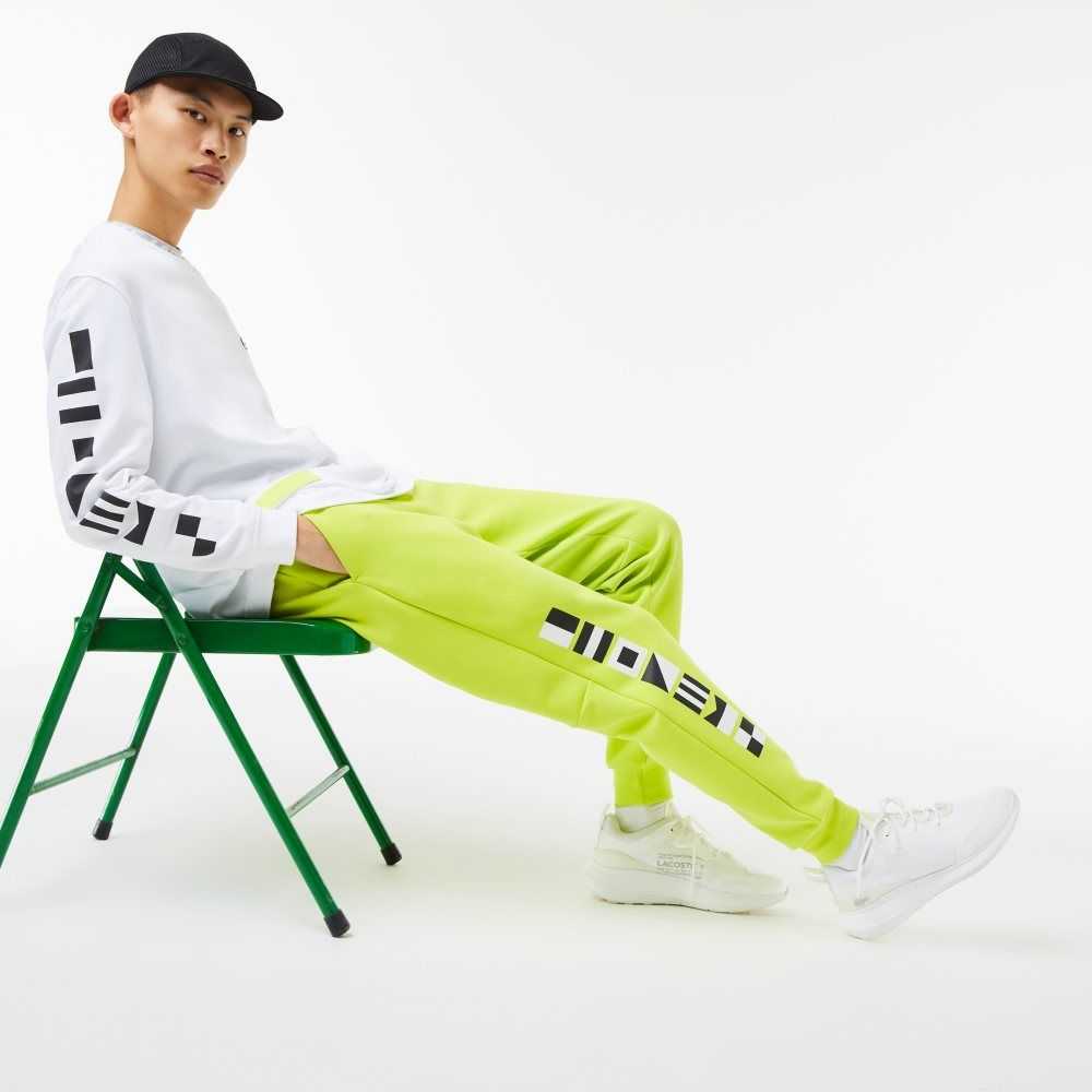 Lacoste Reflective Print Trackpants Yellow | QXD-802647