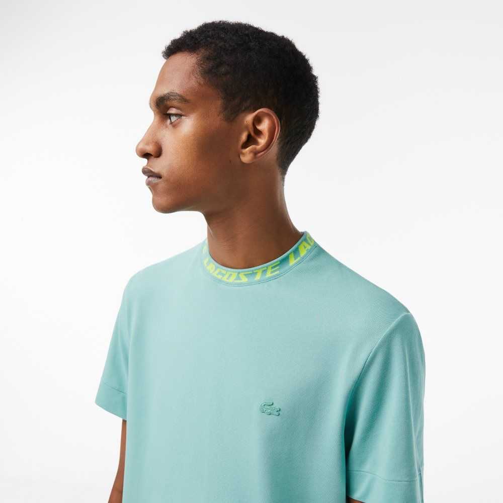 Lacoste Regular Fit Branded Collar T-Shirt Mint | AOG-869753