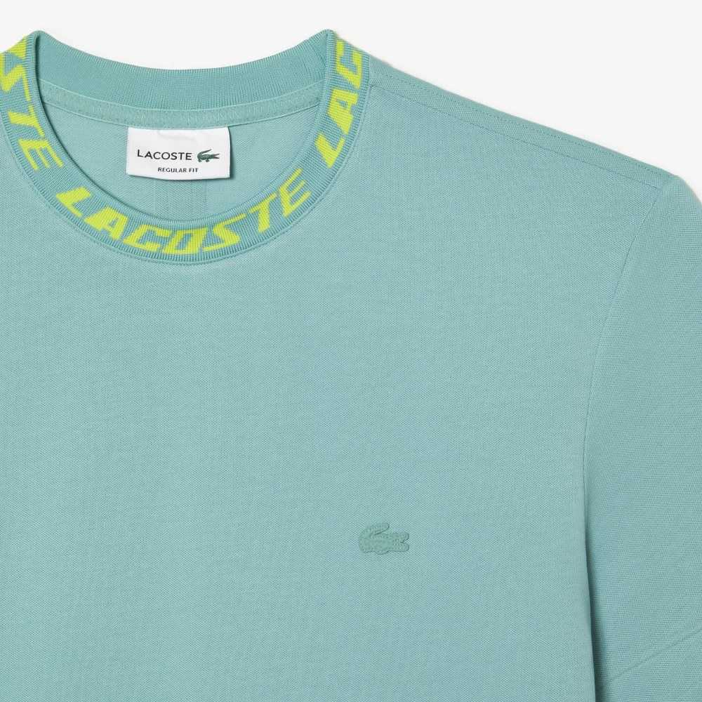 Lacoste Regular Fit Branded Collar T-Shirt Mint | AOG-869753