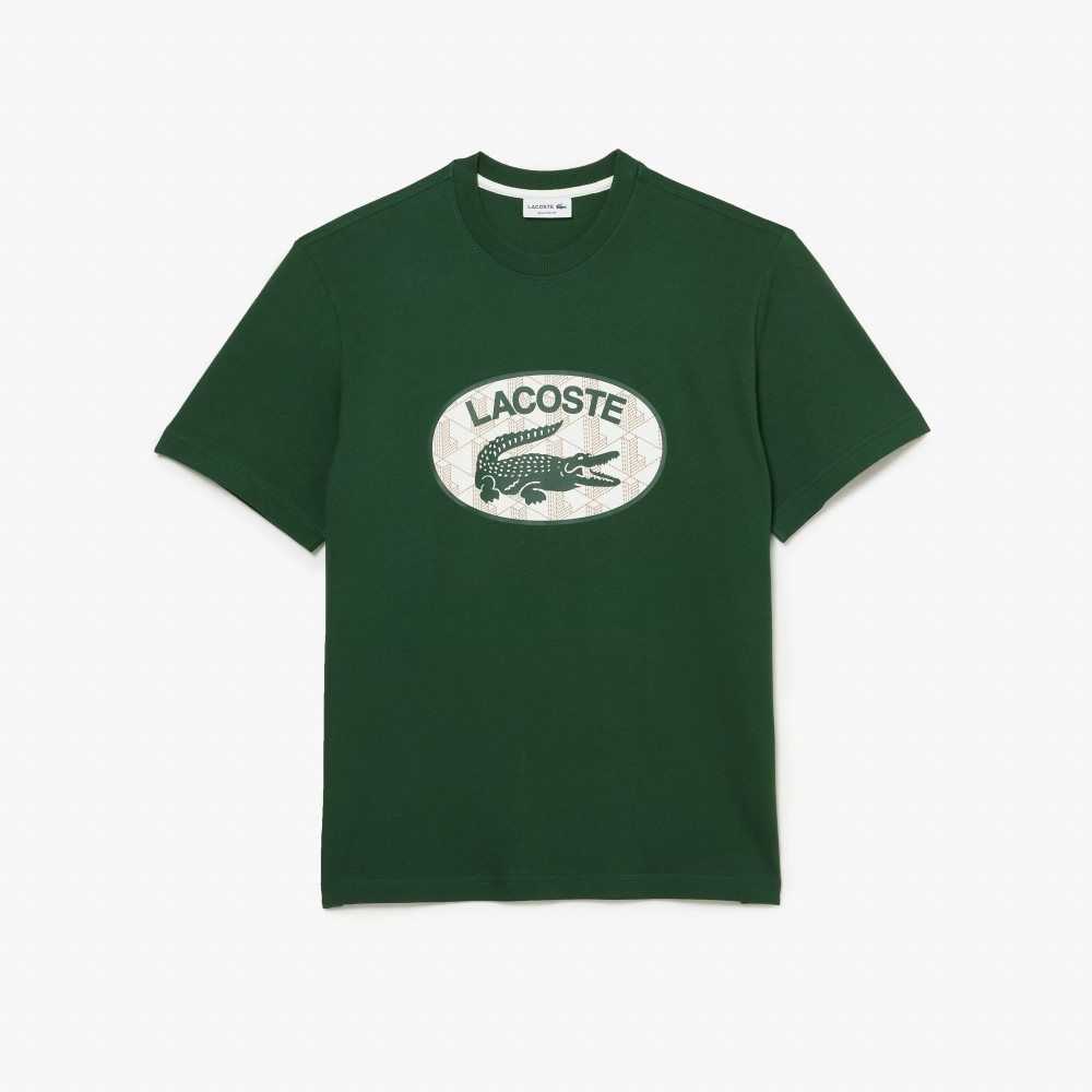 Lacoste Regular Fit Branded Monogram Print T-Shirt Green | JYM-907835