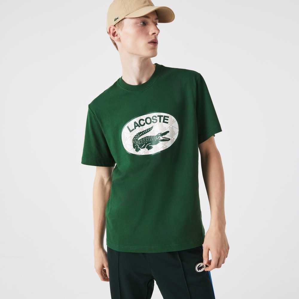 Lacoste Regular Fit Branded Monogram Print T-Shirt Green | JYM-907835