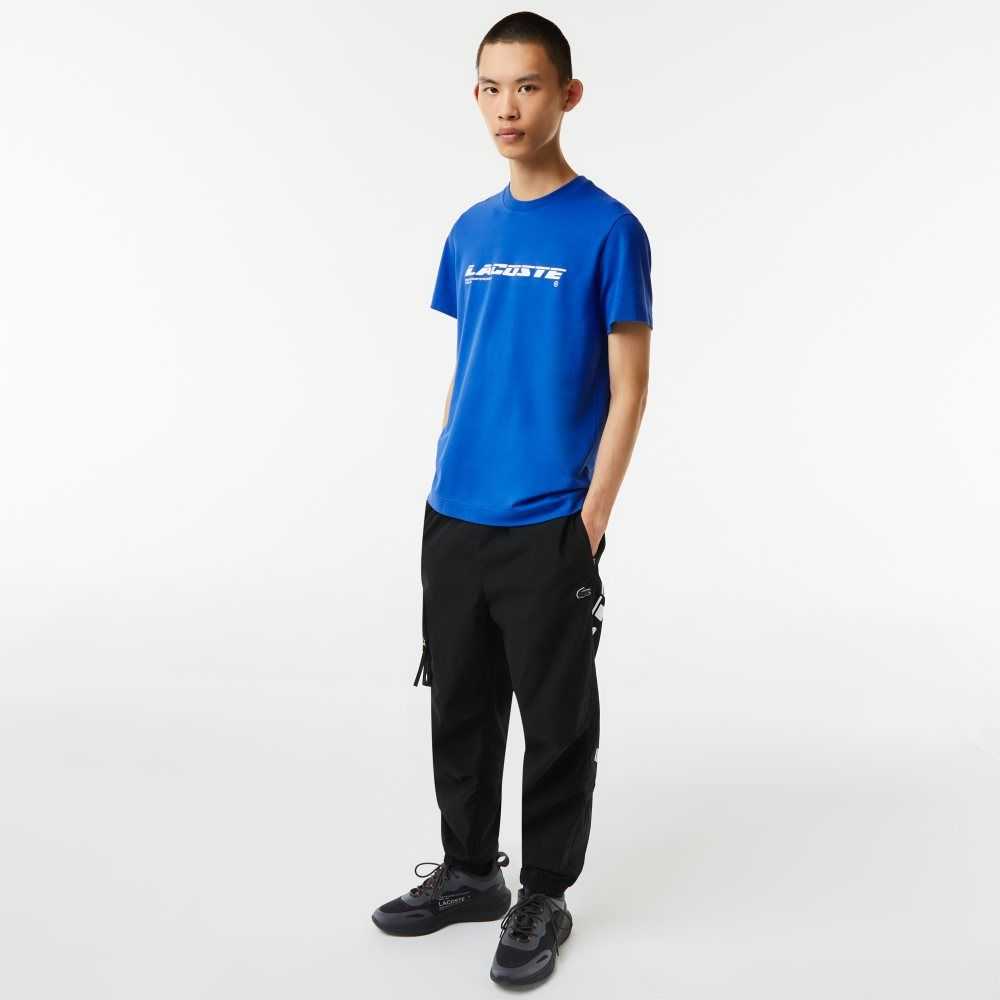 Lacoste Regular Fit Branded Pique T-Shirt Blue | UOF-486139