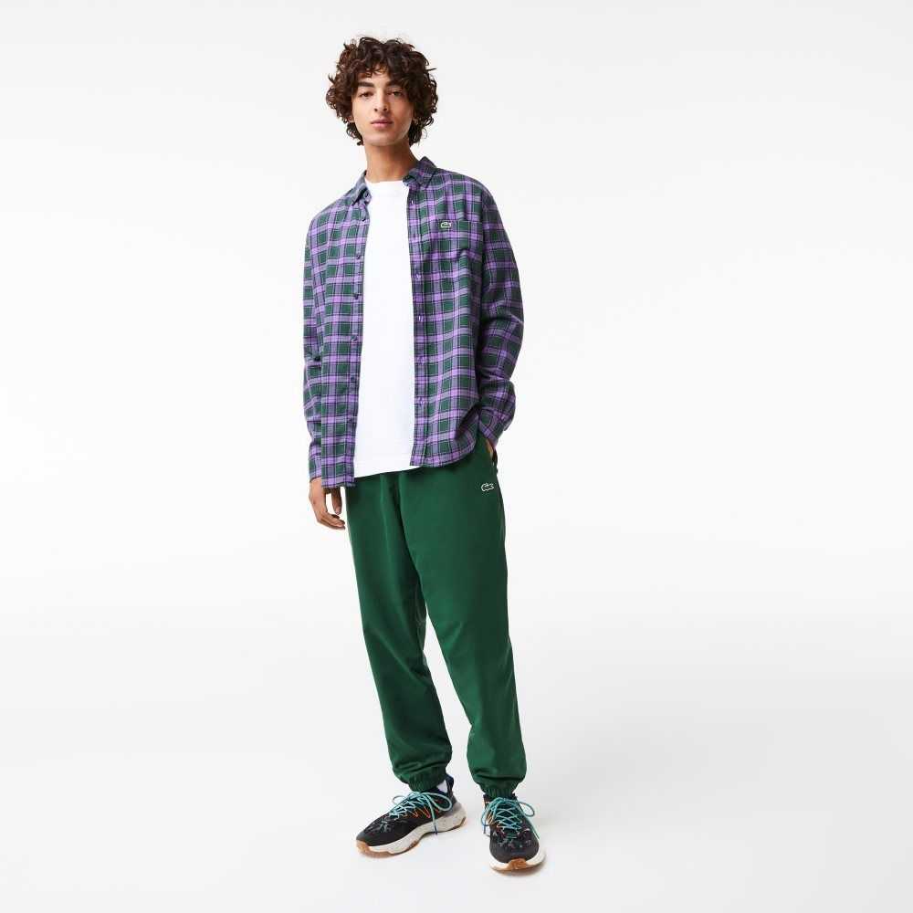 Lacoste Regular Fit Check Print Flannel Shirt Green / Purple / Beige | BST-194708