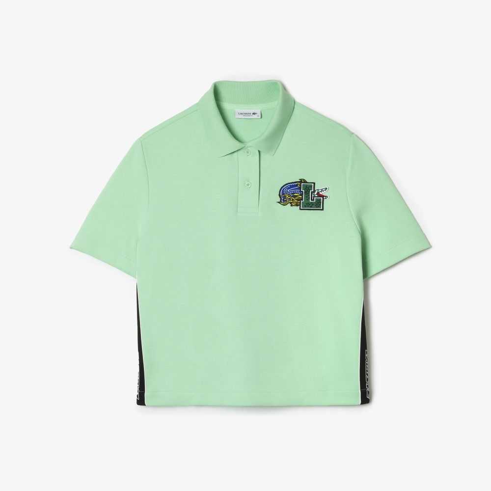 Lacoste Regular Fit Comic Badge Polo Light Green | SYN-487620