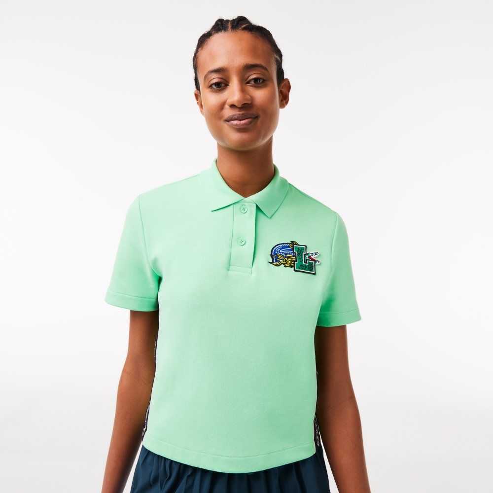 Lacoste Regular Fit Comic Badge Polo Light Green | SYN-487620