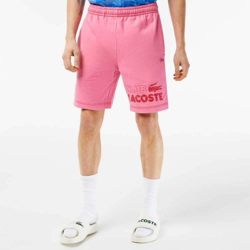 Lacoste Regular Fit Contrast Branding Fleece Shorts Pink | SUB-398674