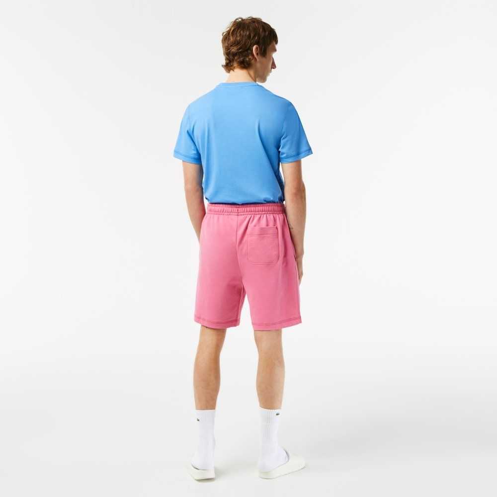 Lacoste Regular Fit Contrast Branding Fleece Shorts Pink | SUB-398674