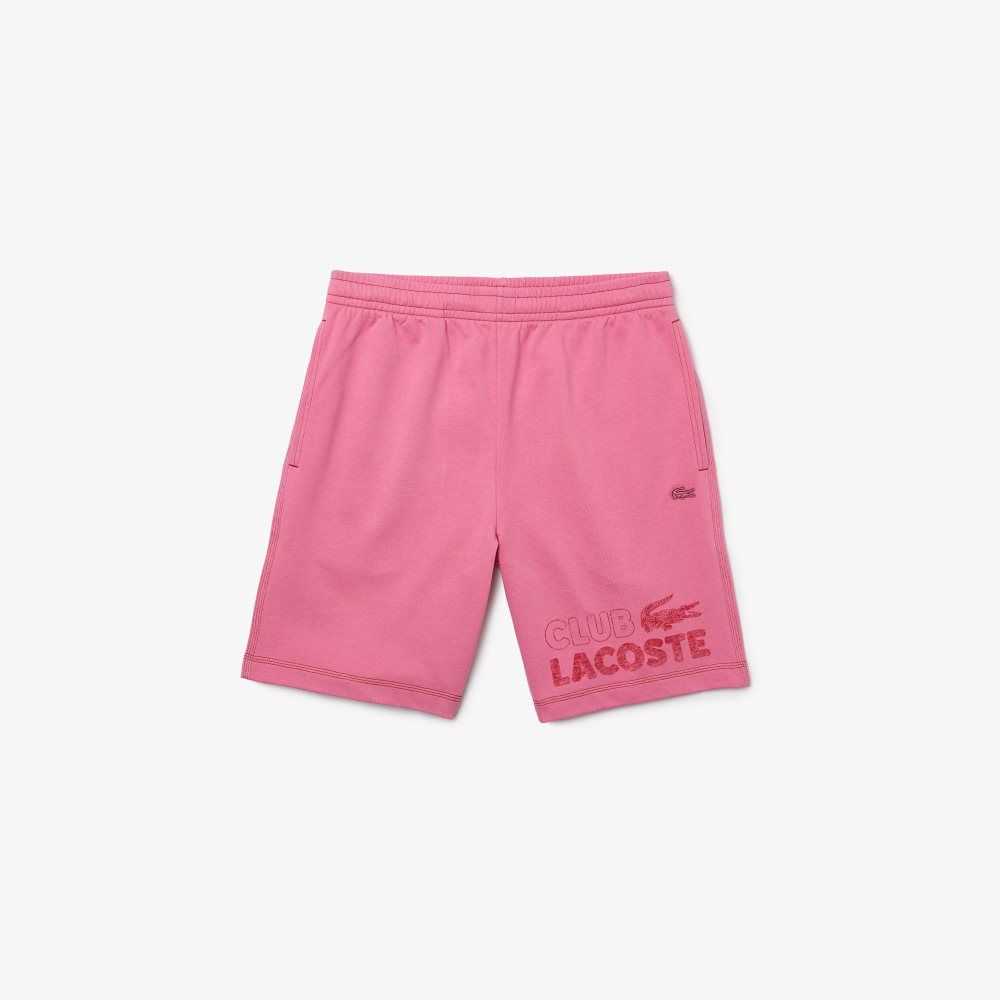 Lacoste Regular Fit Contrast Branding Fleece Shorts Pink | SUB-398674