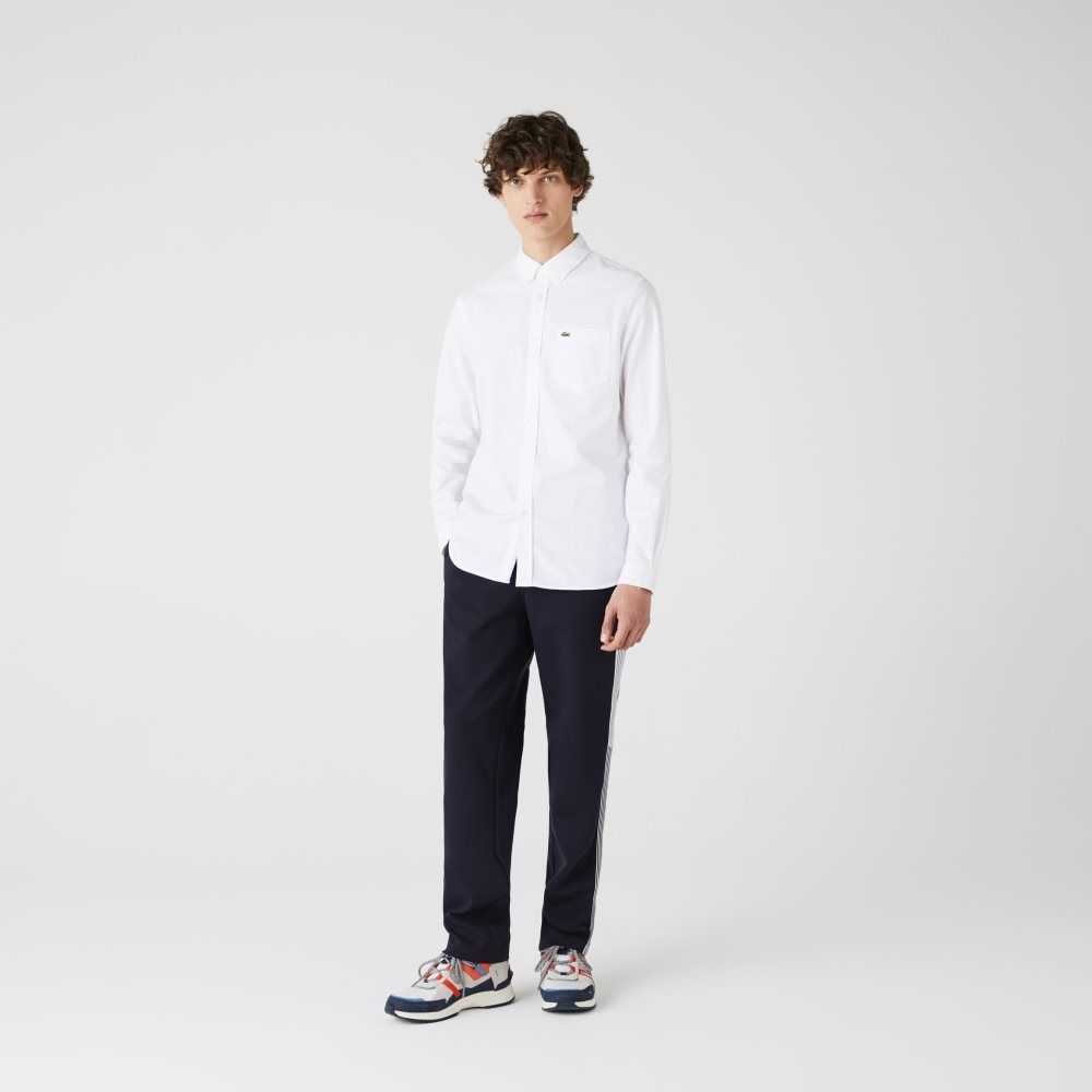 Lacoste Regular Fit Cotton Oxford Shirt White | ZFO-069351