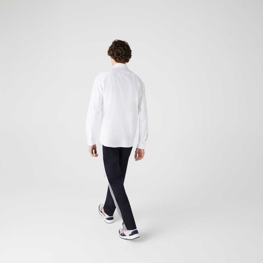 Lacoste Regular Fit Cotton Oxford Shirt White | ZFO-069351