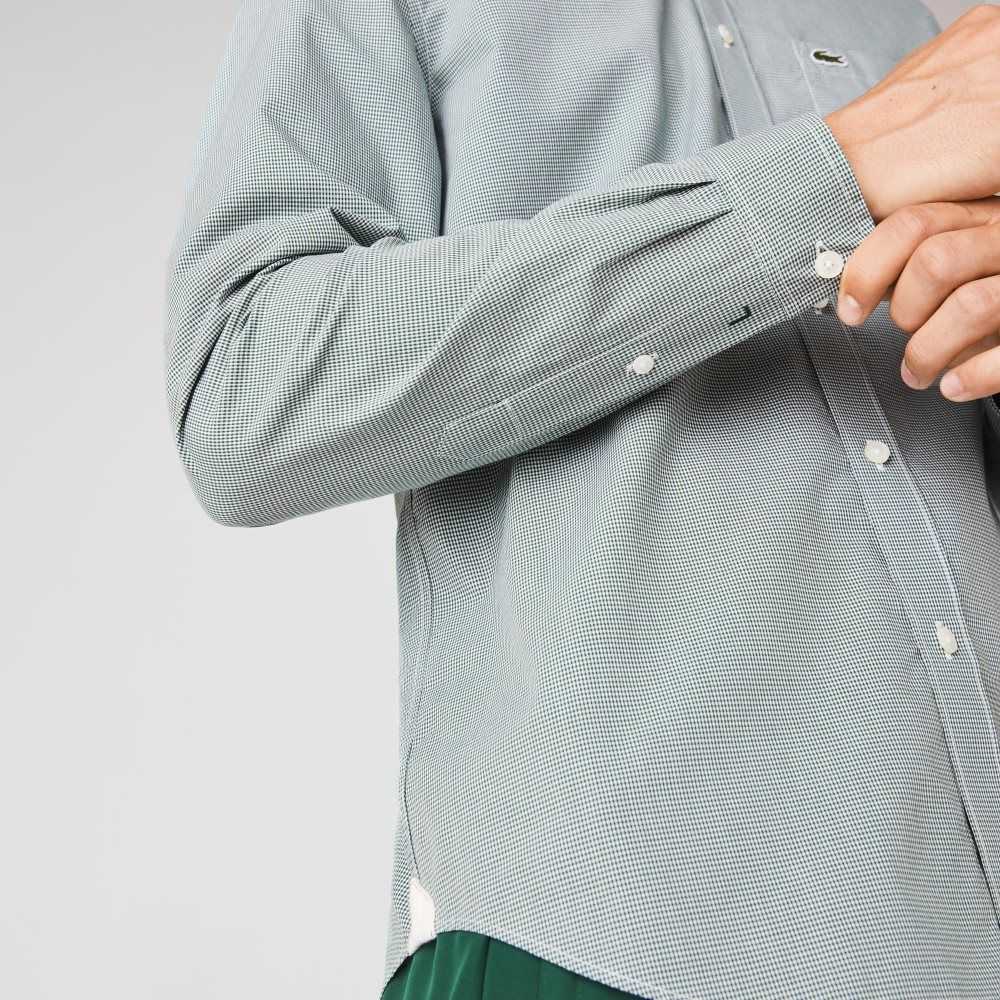 Lacoste Regular Fit Cotton Poplin Shirt White / Green | XGK-479163