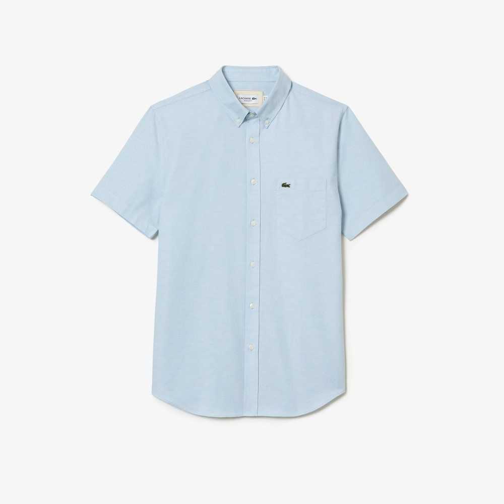 Lacoste Regular Fit Cotton Shirt Blue | POV-531764