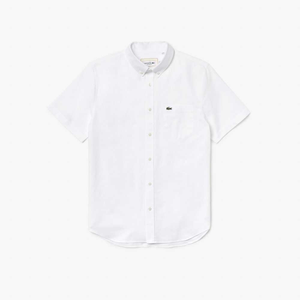 Lacoste Regular Fit Cotton Shirt White | QET-791523