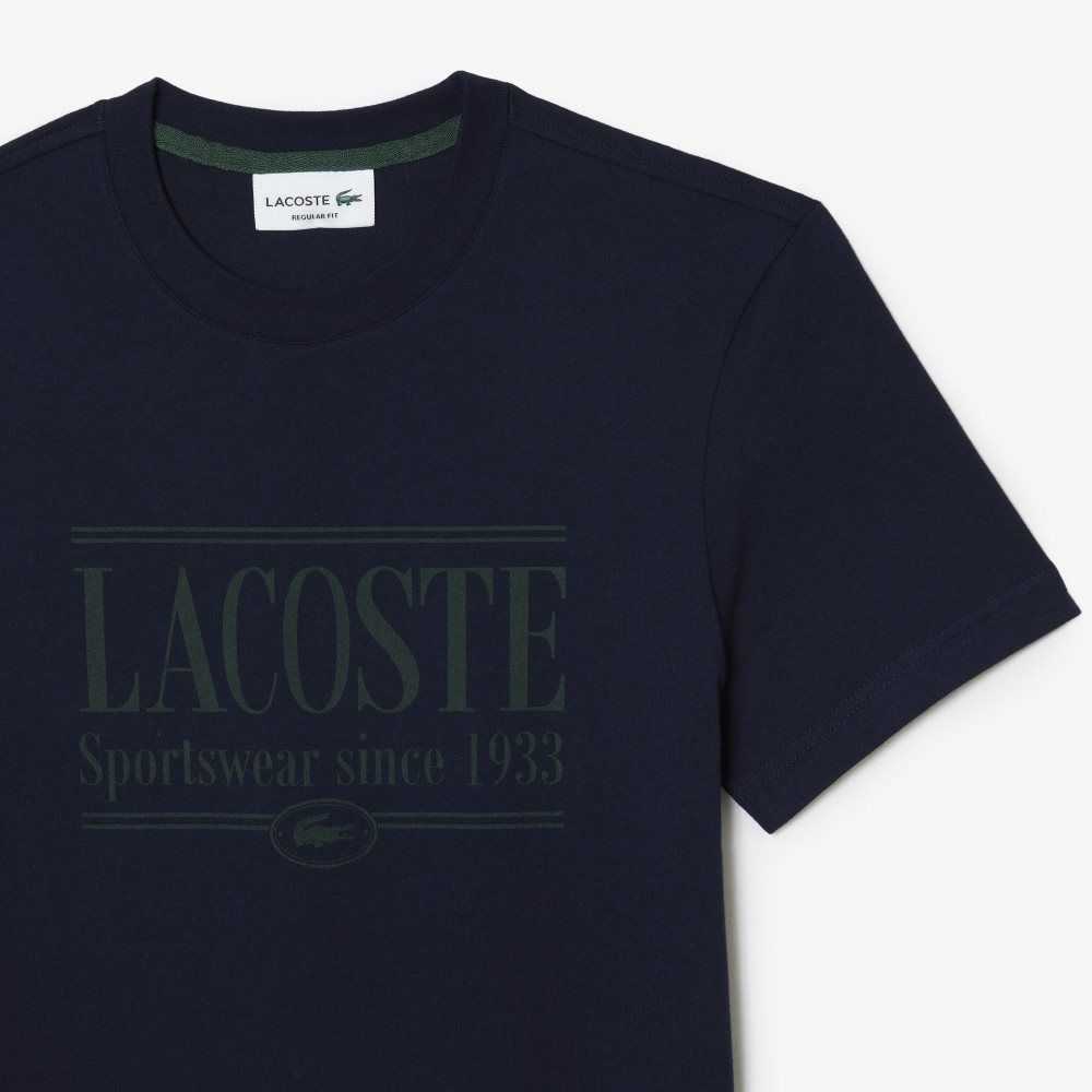 Lacoste Regular Fit Jersey T-Shirt Navy Blue | BXD-861579