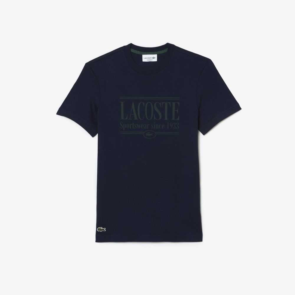 Lacoste Regular Fit Jersey T-Shirt Navy Blue | BXD-861579