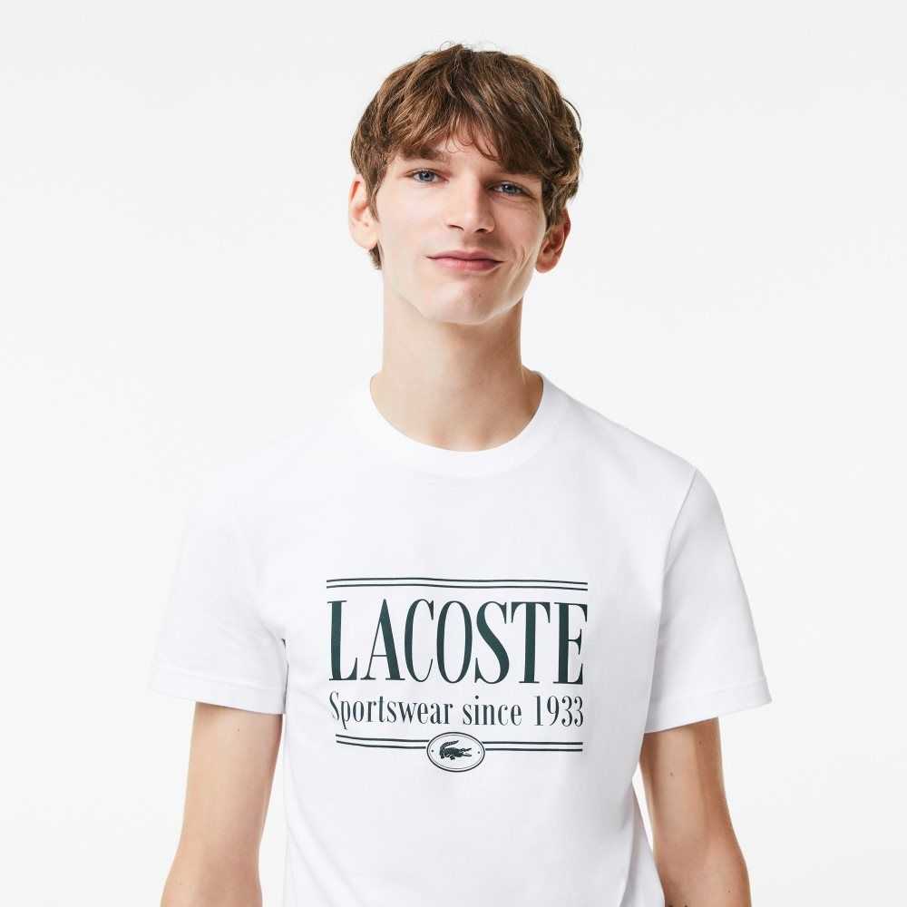 Lacoste Regular Fit Jersey T-Shirt White | DWB-483952