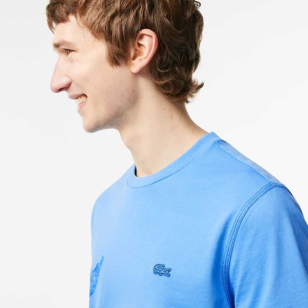 Lacoste Regular Fit Organic Cotton Jersey T-Shirt Blue | XBZ-174926