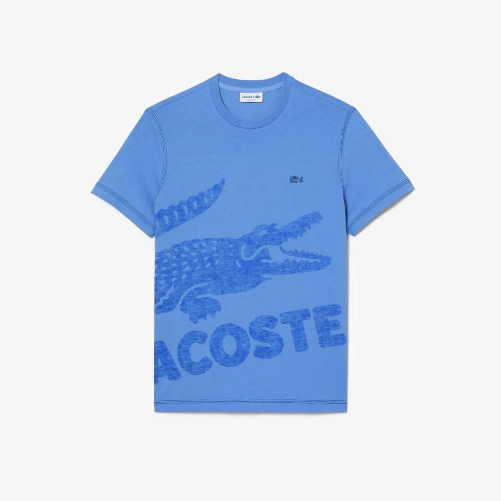 Lacoste Regular Fit Organic Cotton Jersey T-Shirt Blue | XBZ-174926