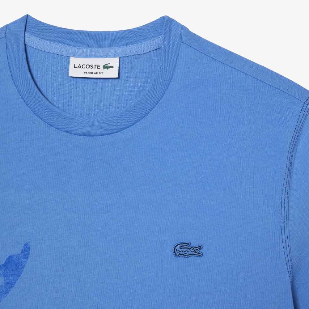 Lacoste Regular Fit Organic Cotton Jersey T-Shirt Blue | XBZ-174926