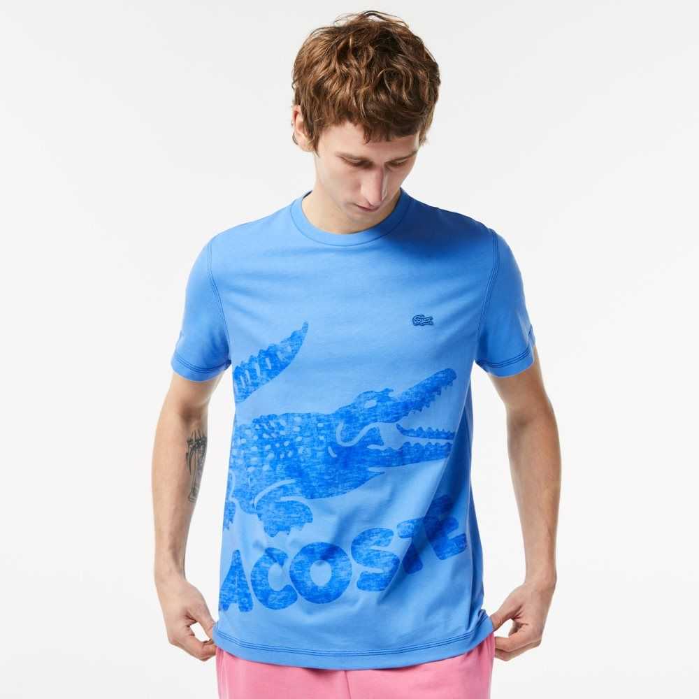 Lacoste Regular Fit Organic Cotton Jersey T-Shirt Blue | XBZ-174926