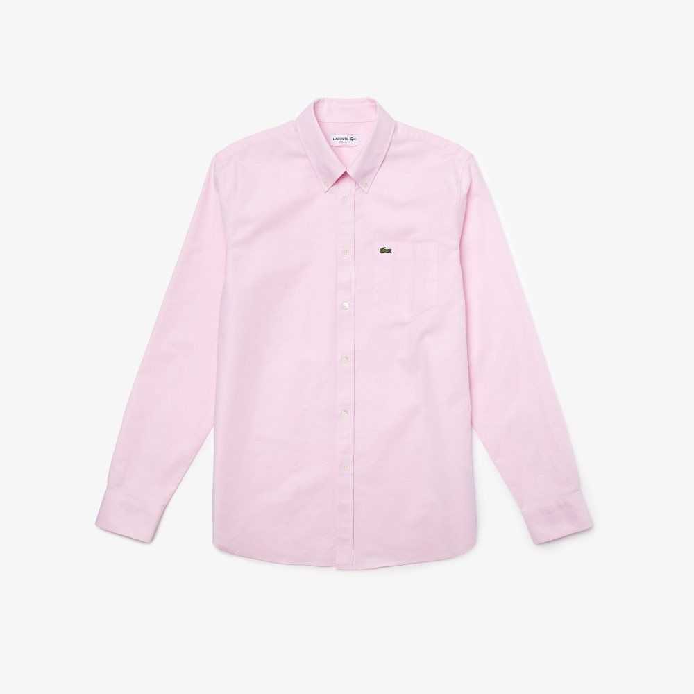 Lacoste Regular Fit Oxford Cotton Shirt Light Pink | GVC-083417