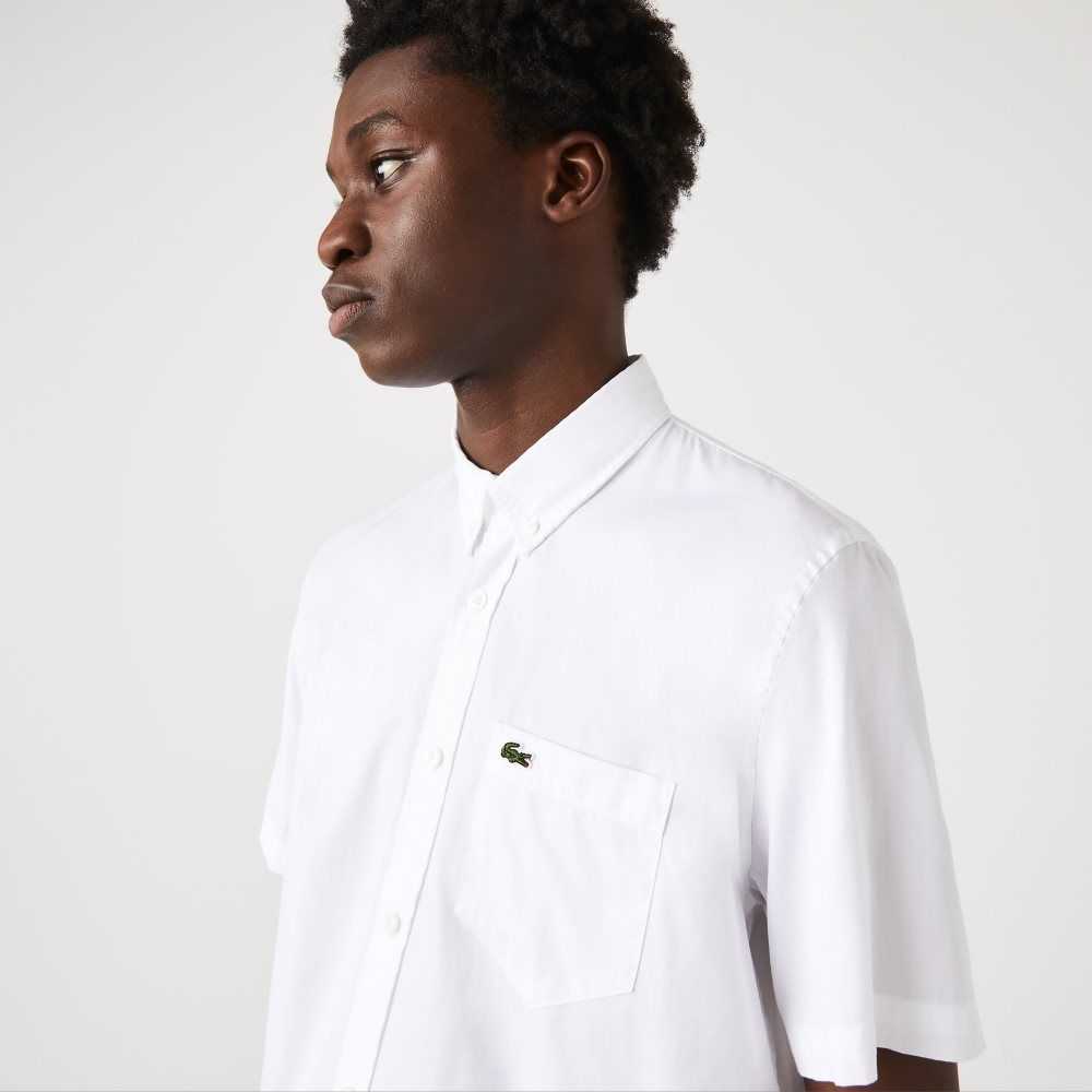 Lacoste Regular Fit Oxford Cotton Shirt White | UJW-180472