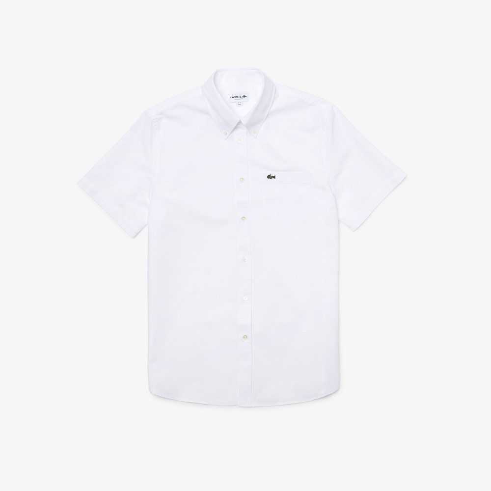 Lacoste Regular Fit Oxford Cotton Shirt White | UJW-180472