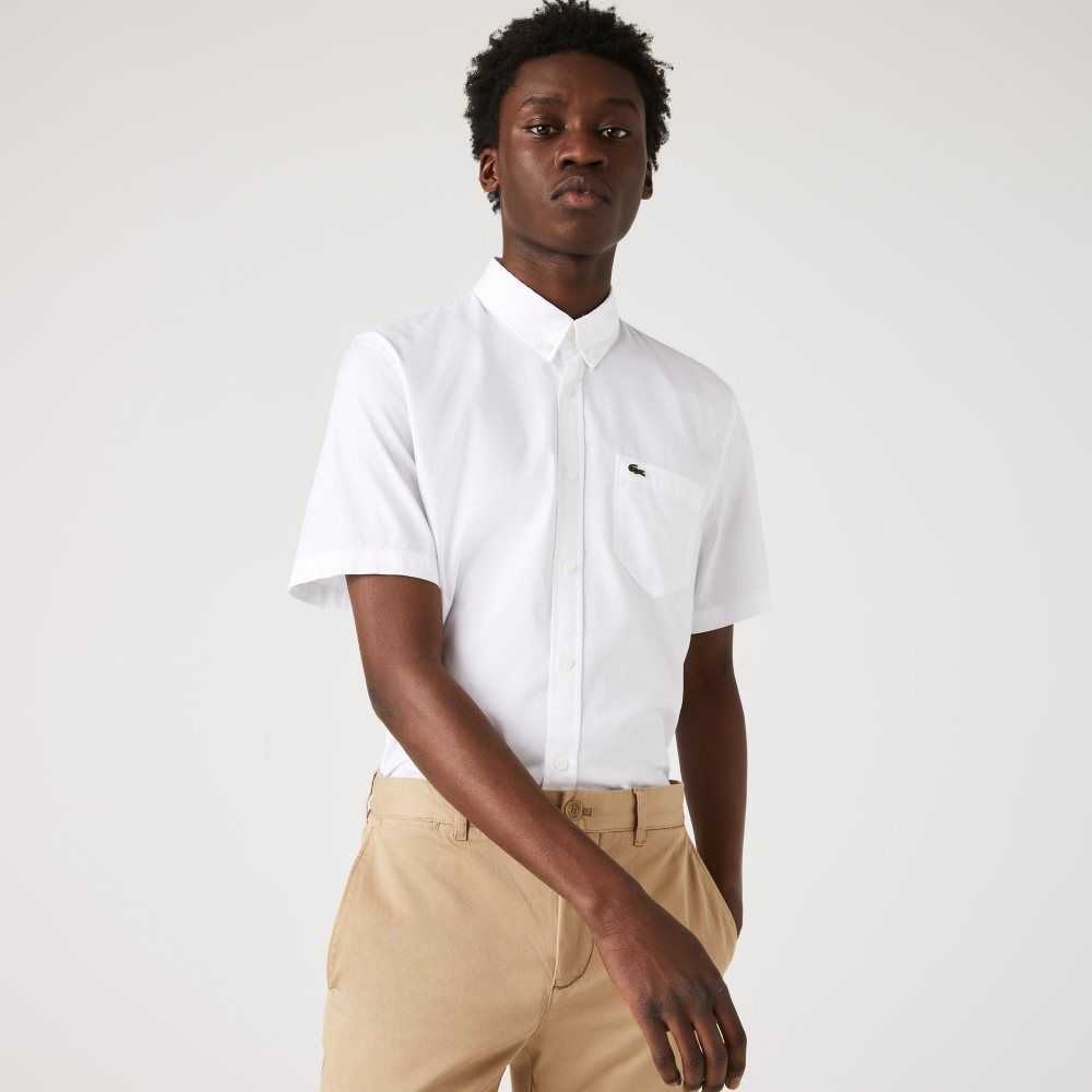 Lacoste Regular Fit Oxford Cotton Shirt White | UJW-180472