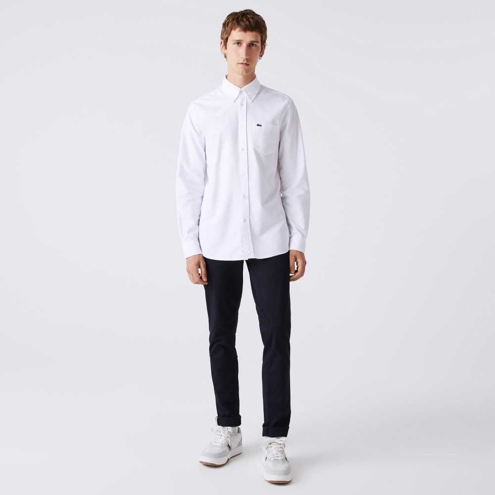 Lacoste Regular Fit Oxford Cotton Shirt White | WKA-397284