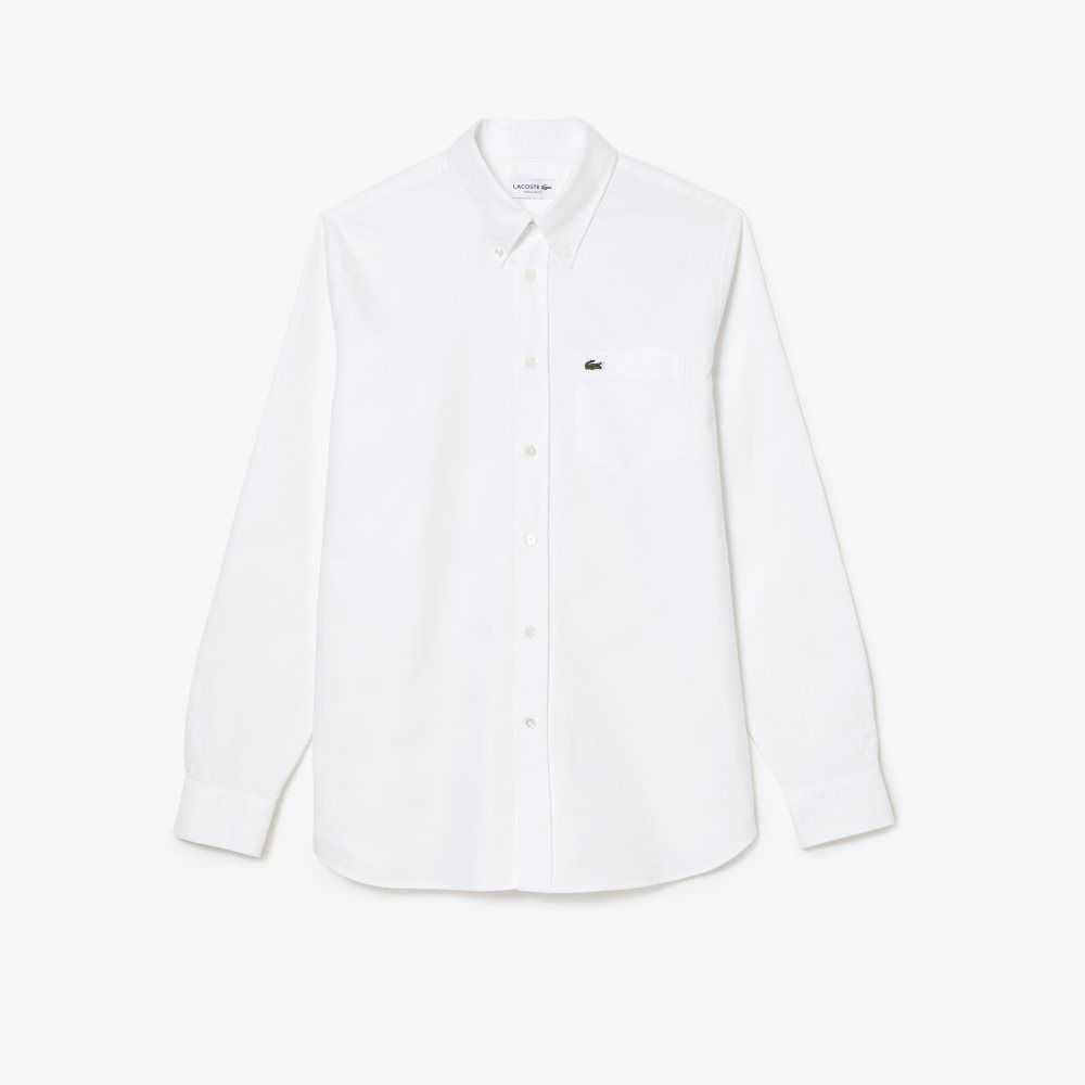 Lacoste Regular Fit Oxford Cotton Shirt White | WKA-397284