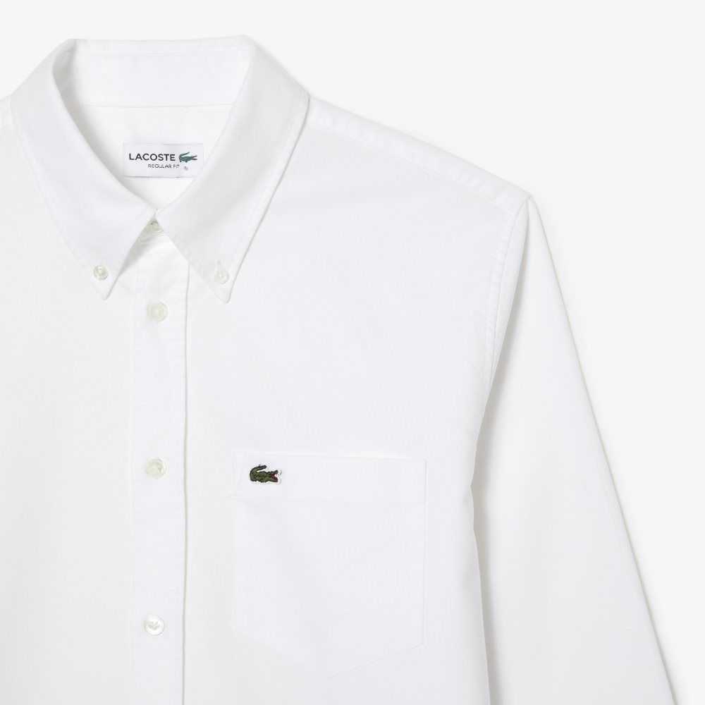 Lacoste Regular Fit Oxford Cotton Shirt White | WKA-397284