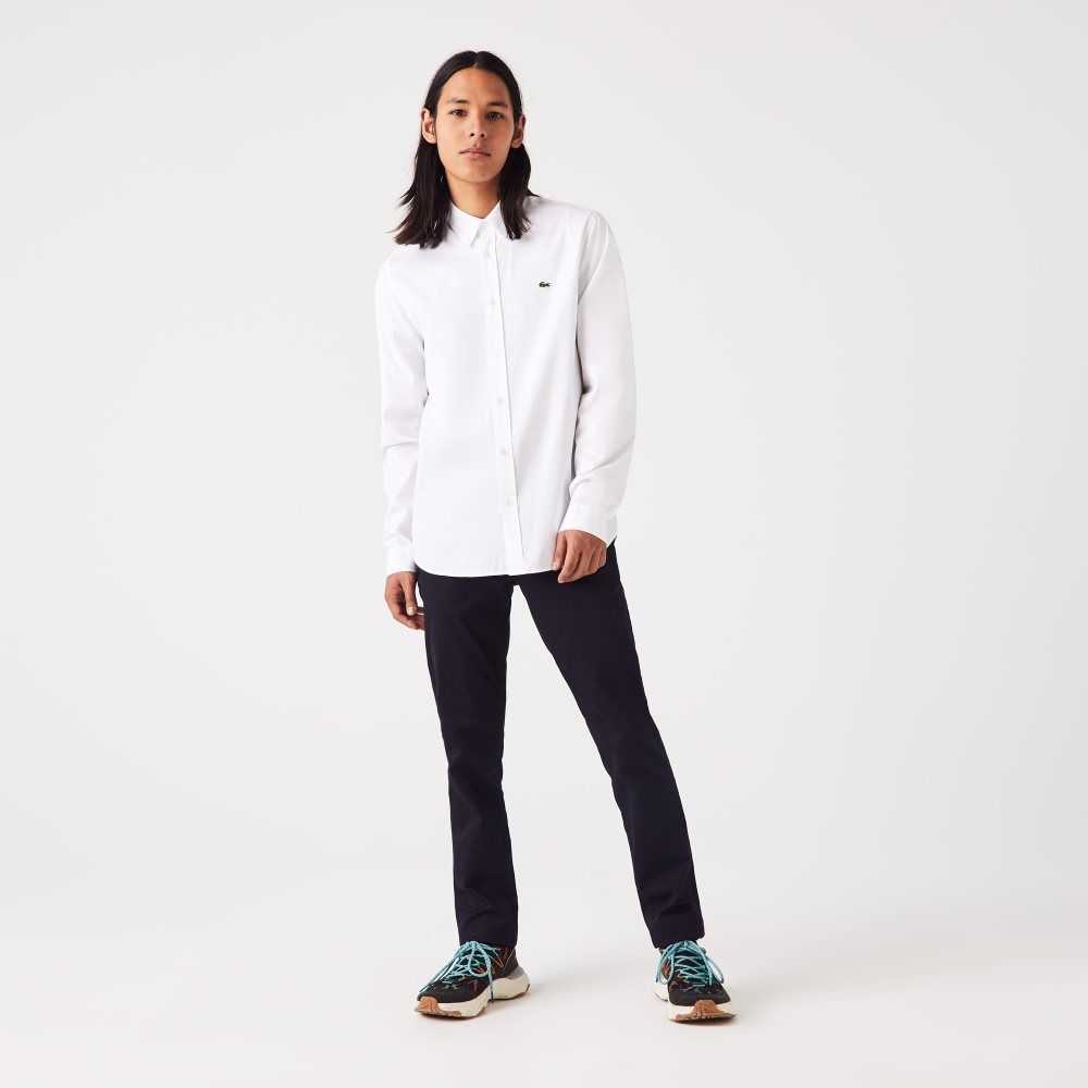 Lacoste Regular Fit Premium Cotton Shirt White | JZO-938475