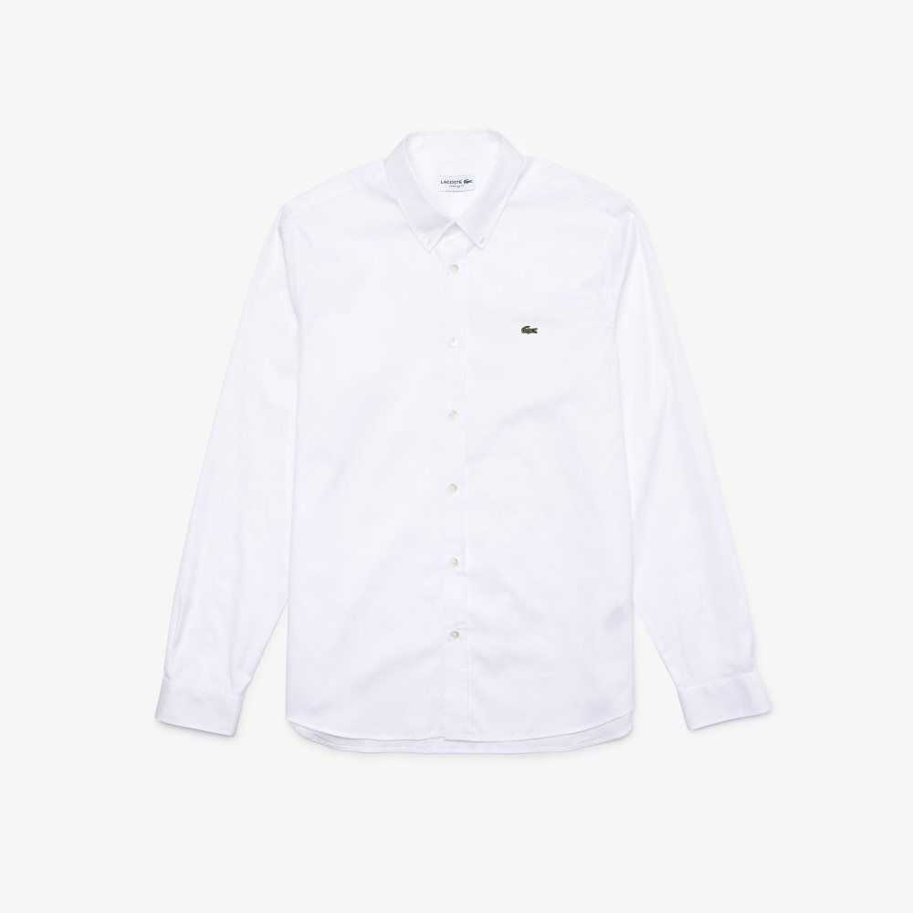 Lacoste Regular Fit Premium Cotton Shirt White | JZO-938475