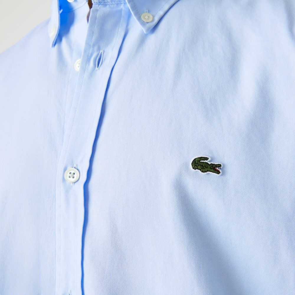 Lacoste Regular Fit Premium Cotton Shirt Blue | XFT-261934