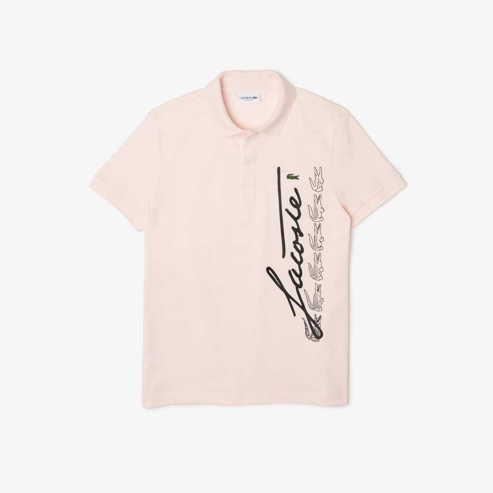 Lacoste Regular Fit Signature Cotton Pique Polo Light Pink | JWA-685321