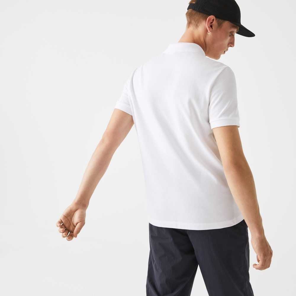 Lacoste Regular Fit Signature Cotton Pique Polo White | SXZ-107932