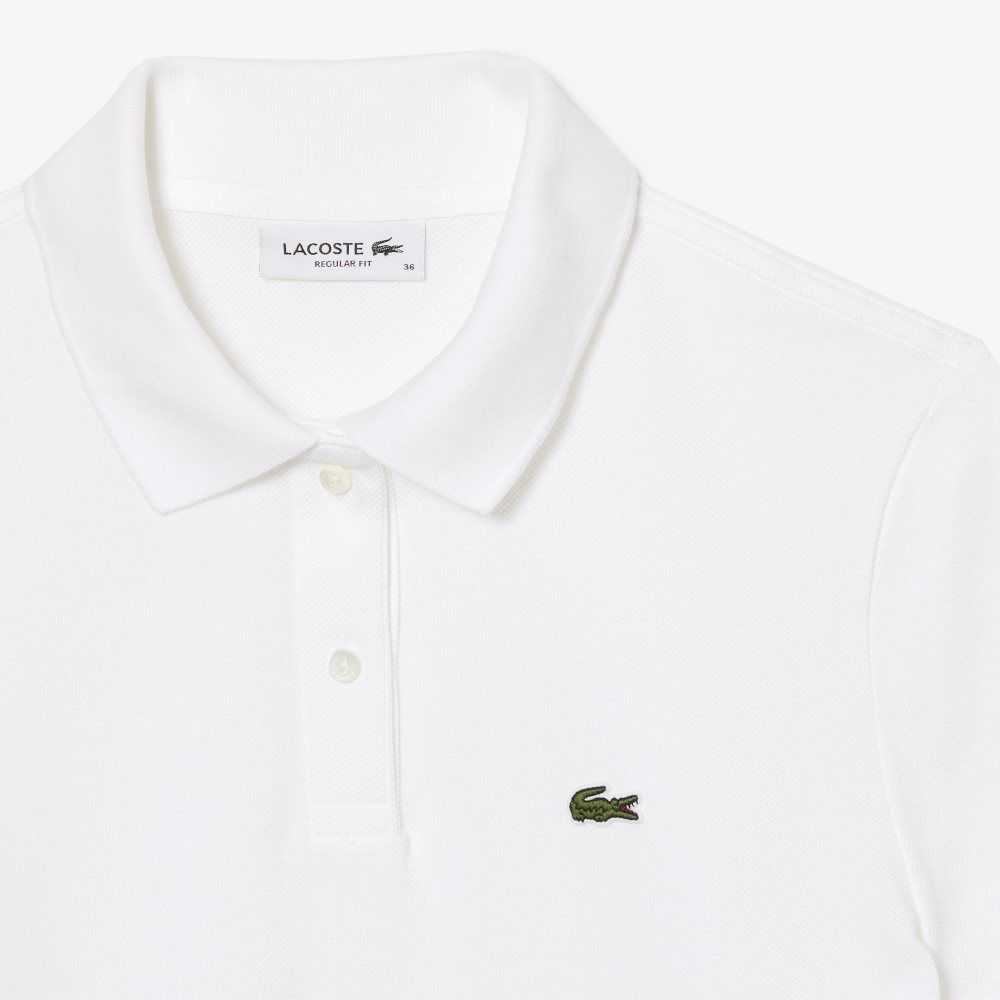 Lacoste Regular Fit Soft Cotton Petit Pique Polo White | BTV-893157