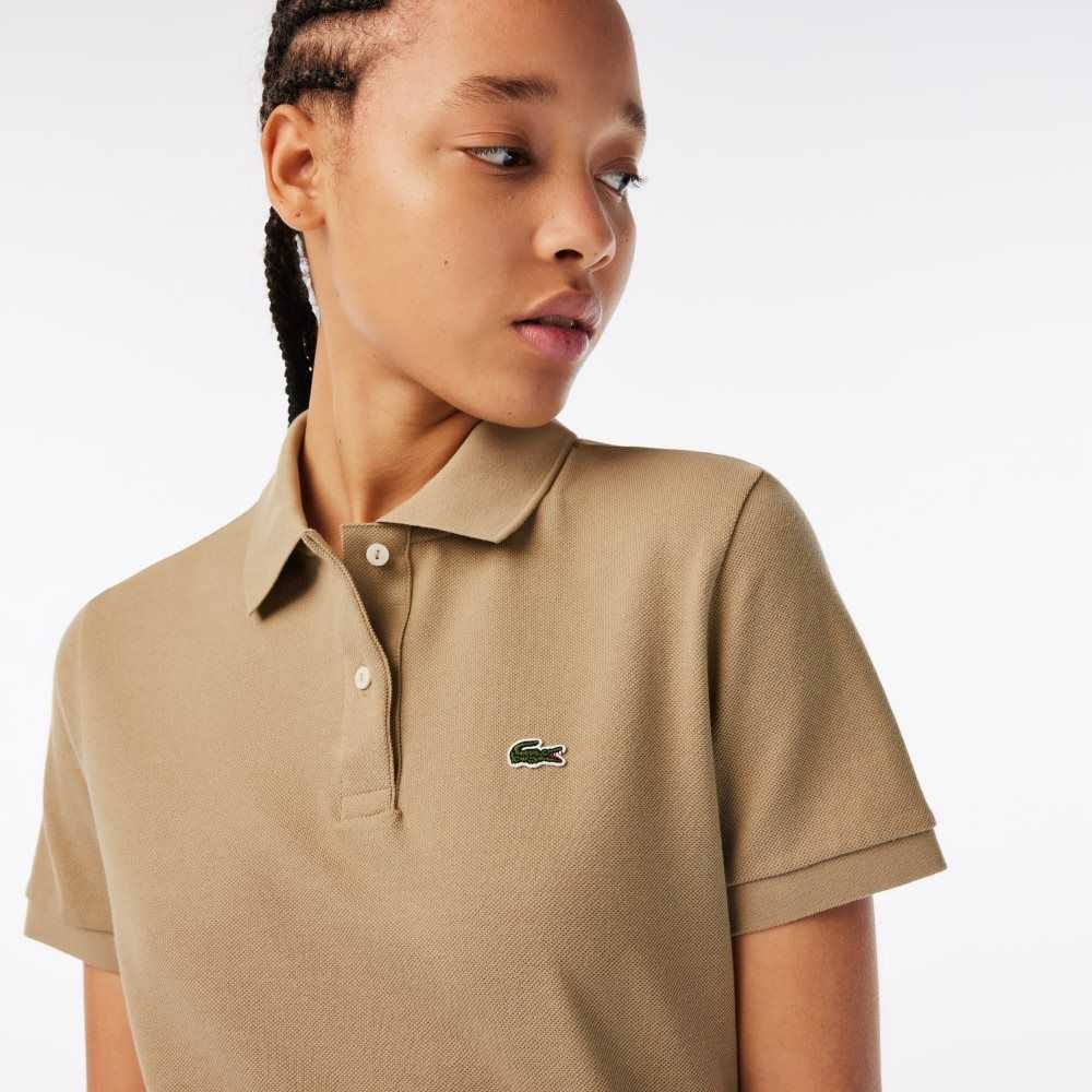 Lacoste Regular Fit Soft Cotton Petit Pique Polo Beige | FDJ-367408