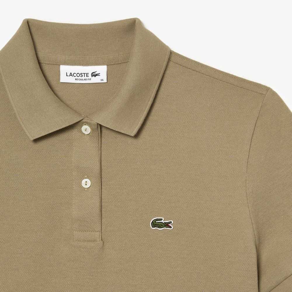 Lacoste Regular Fit Soft Cotton Petit Pique Polo Beige | FDJ-367408