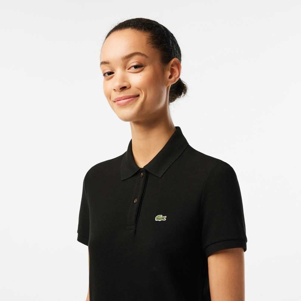 Lacoste Regular Fit Soft Cotton Petit Pique Polo Black | JEM-051297