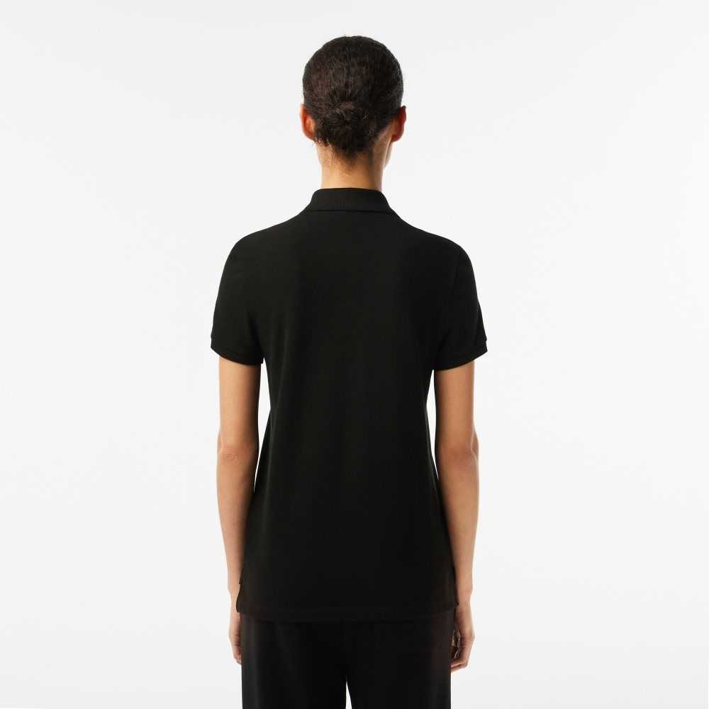 Lacoste Regular Fit Soft Cotton Petit Pique Polo Black | JEM-051297