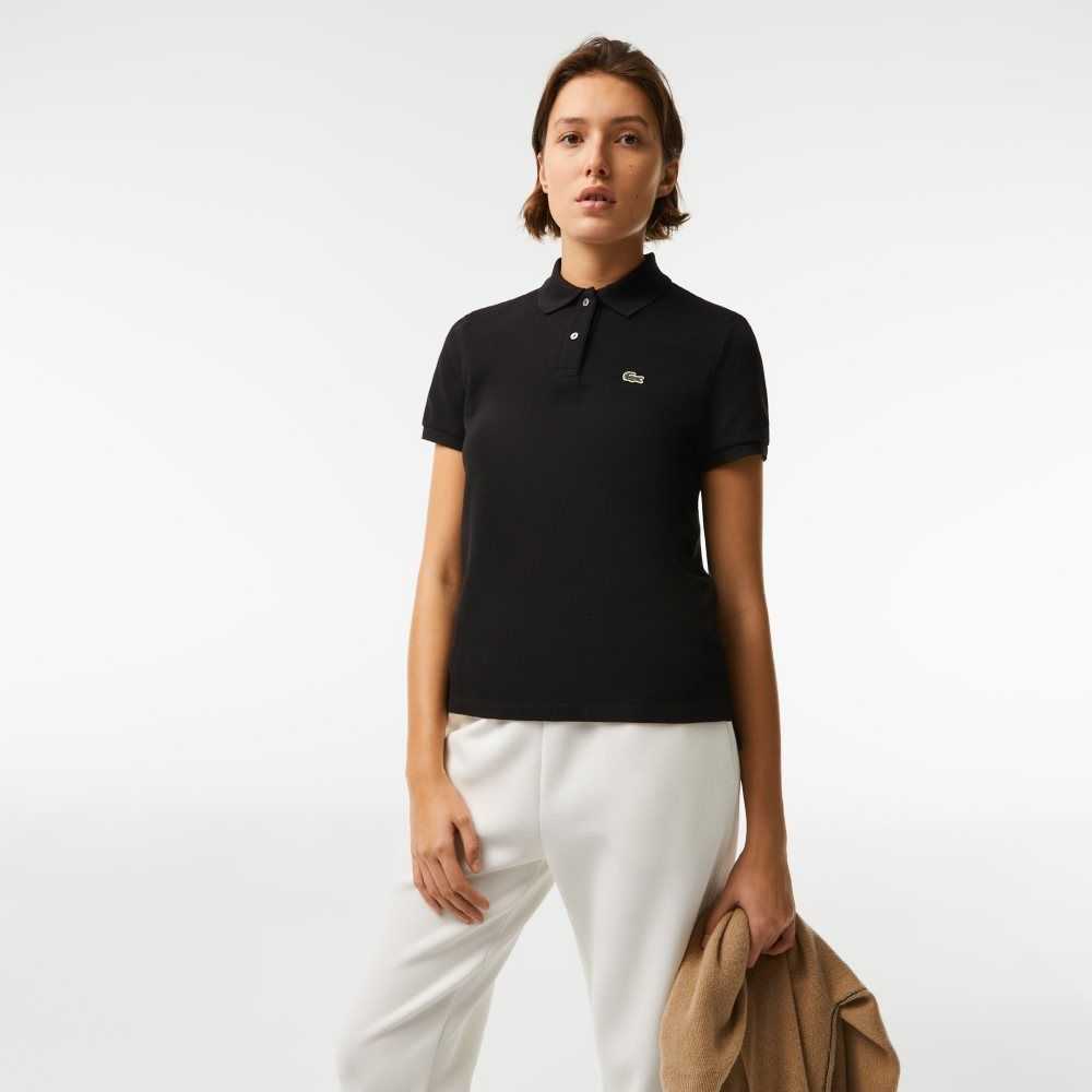 Lacoste Regular Fit Soft Cotton Petit Pique Polo Black | JEM-051297