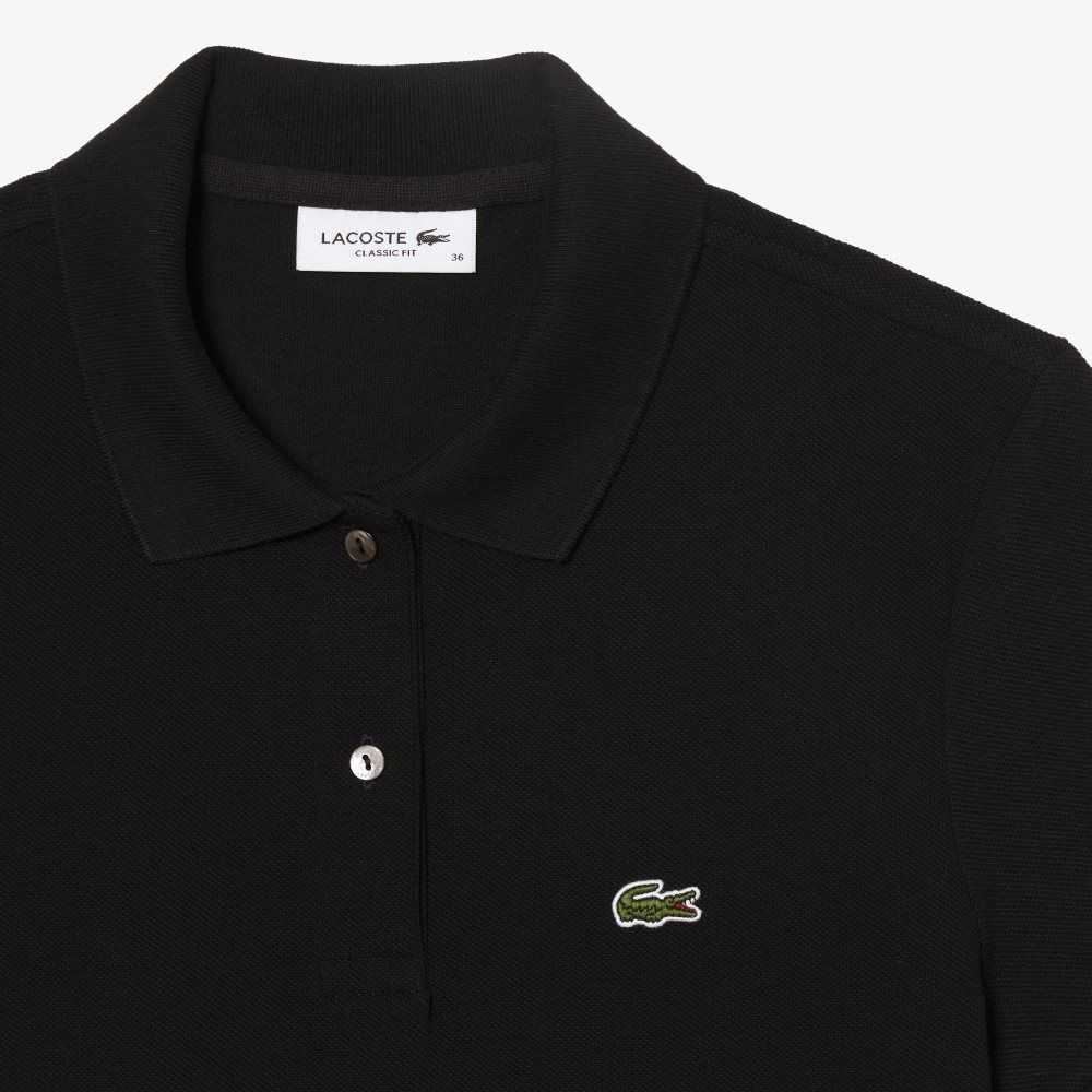 Lacoste Regular Fit Soft Cotton Petit Pique Polo Black | JEM-051297